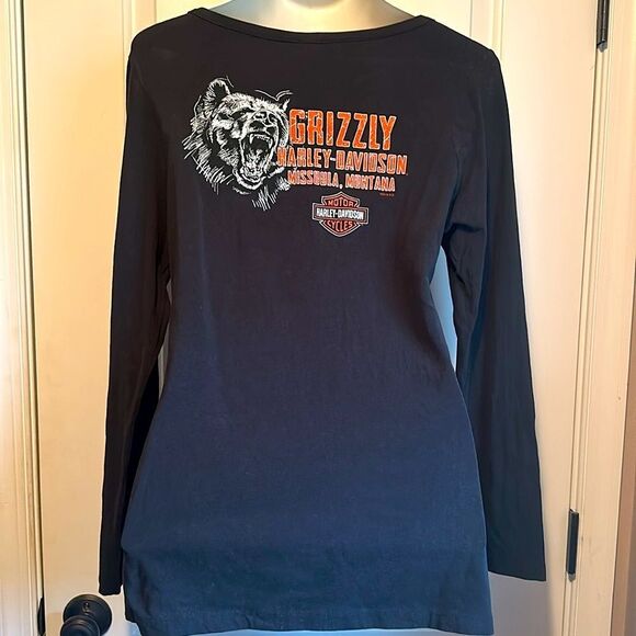 Harley-Davidson Black Graphic Long Sleeve Tee Large - Picture 4 of 7